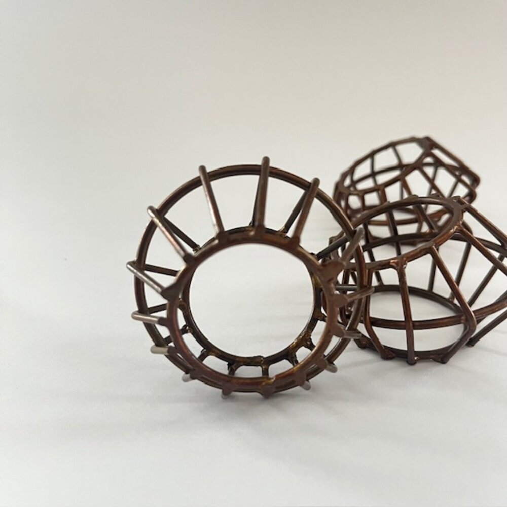 Kirklands Bronze Metal Cage Napkin Rings - Set of 4 - Picture 4 of 6